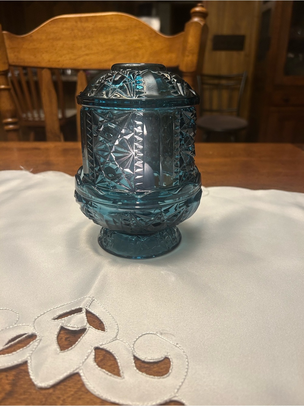 Indian Glass Blue Fairy Lamp-
Excellent condition. No cracks or chips.